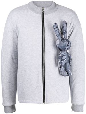 Natasha Zinko bunny-appliqué bomber jacket - Grey