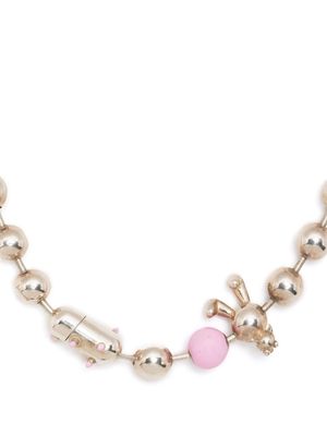 Natasha Zinko Bunny ball-chain necklace - Silver