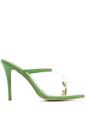 Natasha Zinko Bunny double-strap 120mm sandals - Green