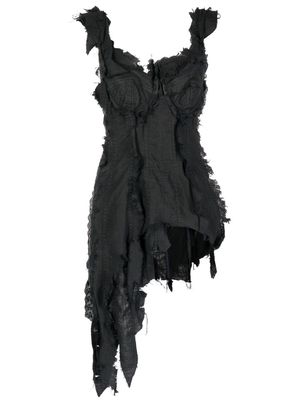 Natasha Zinko distressed double-corset dress - Black