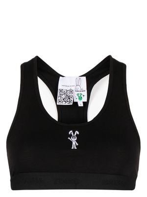 Natasha Zinko embroidered-logo sports bra - Black