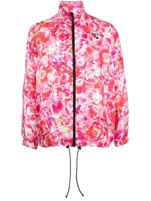 Natasha Zinko floral-print zip-up sports jacket - Red