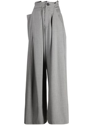 Natasha Zinko folded wide-leg trousers - Grey