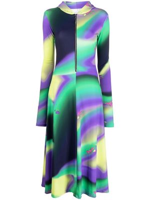 Natasha Zinko Gradient printed hoodie dress - Multicolour