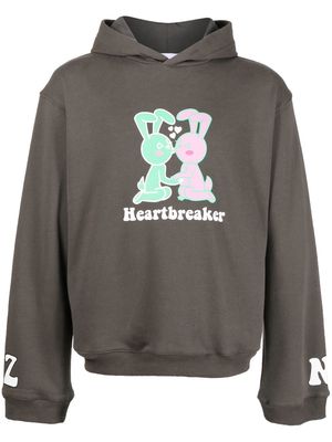 Natasha Zinko Heartbreaker graphic-print hoodie - Grey