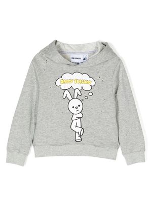 Natasha Zinko Kids graphic-print distressed-effect hoodie - Grey