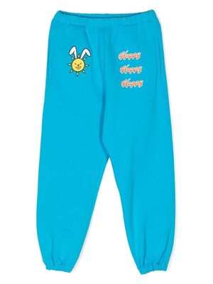 Natasha Zinko Kids graphic-print track pants - Blue