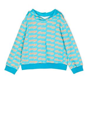 Natasha Zinko Kids Happy-print hoodie - Blue