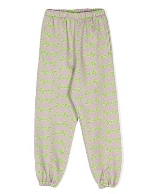 Natasha Zinko Kids slogan-print track pants - GREY