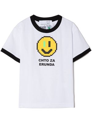 Natasha Zinko Kids smiley-print T-shirt - White