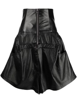 Natasha Zinko leather corset box shorts - BLACK