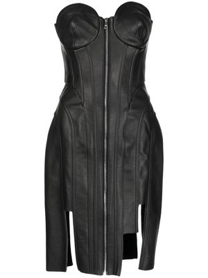 Natasha Zinko leather corset cone dress - Black