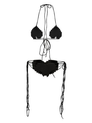 Natasha Zinko pixel cut-out detail bikini set - Black