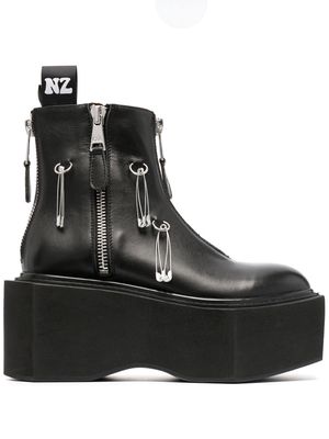 Natasha Zinko platform zipped 95mm boots - Black
