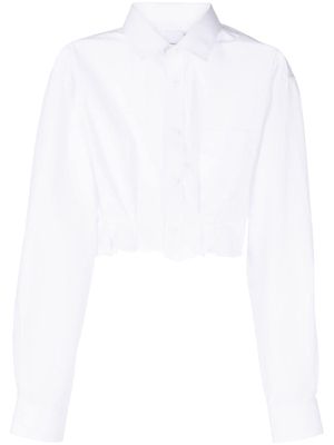 Natasha Zinko pleated poplin cropped shirt - White