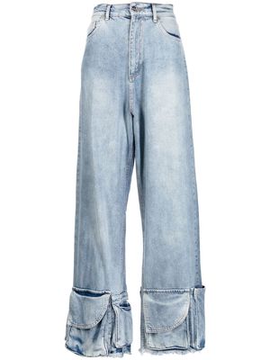 Natasha Zinko pocket-hem cargo jeans - Blue