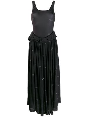 Natasha Zinko printed swimsuit maxi dress - Black
