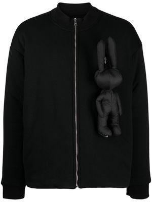 Natasha Zinko rabbit-appliqué bomber jacket - Black