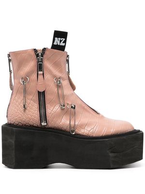 Natasha Zinko ring flatform boots - Pink