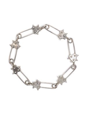 Natasha Zinko safety-pin detail silver bracelet