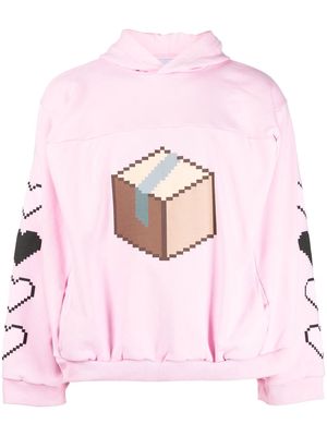 Natasha Zinko Smiley Box print hoodie - Pink