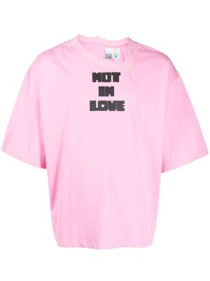 Natasha Zinko text-print cotton T-shirt - Pink