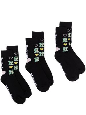Natasha Zinko three-pack knitted socks - Black