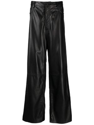 Natasha Zinko wide-leg leather trousers - Black