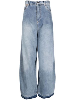 Natasha Zinko wide-leg zip-detail jeans - Blue