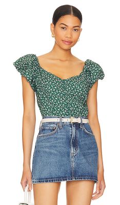 Nation LTD Angel Bubble Sleeve Cami in Green