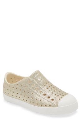 Native Shoes Jefferson Bling Glitter Slip-On Sneaker in Gold/White