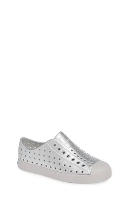 Native Shoes Jefferson Bling Glitter Slip-On Sneaker in Silver Metallic/Mist Grey
