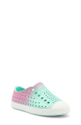 Native Shoes Jefferson Bling Glitter Slip-On Sneaker in Teal/Pink