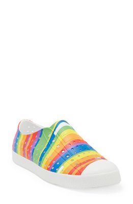 Native Shoes Jefferson Water Friendly Perforated Slip-On in Shell White/Multi Stripe