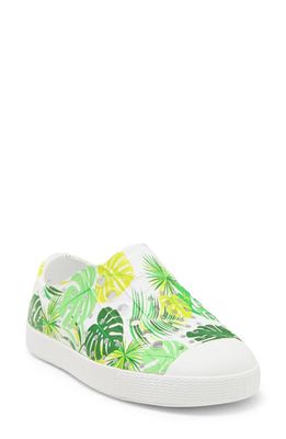 Native Shoes Jefferson Water Friendly Perforated Slip-On in Shlwht/Shlwht/Pcncfoliage