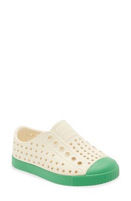 Native Shoes Jefferson Water Friendly Slip-On Sneaker in Bone White/Picnic Green