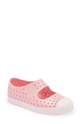 Native Shoes Juniper Bling Glitter Perforated Mary Jane in Princess Bling/Milk Pink