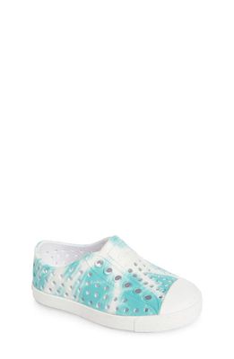 Native Shoes Kids' Jefferson Bloom Water Friendly Perforated Slip-On in White/White/Ocean Waves