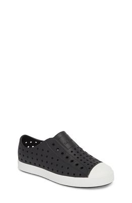 Native Shoes Kids' Jefferson Water Friendly Slip-On Sneaker in Jiffy Black/Shell White 