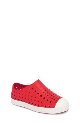 Native Shoes Kids' Jefferson Water Friendly Slip-On Sneaker in Torch Red/Shell White 