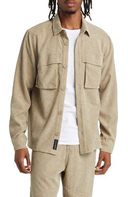 Native Youth Corduroy Overshirt in Green