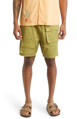 Native Youth Cotton Cargo Shorts in Green
