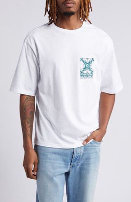 Native Youth Embroidered Cotton T-Shirt in White