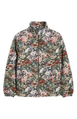 Native Youth Floral Jacquard Padded Jacket in Black