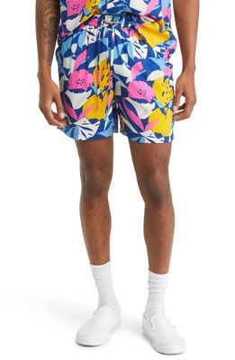 Native Youth Floral Print Shorts in Navy
