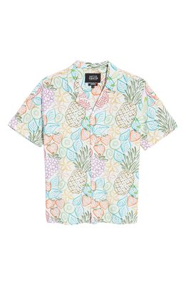 Native Youth Fruit Print Relaxed Fit Short Sleeve Sport Shirt in White