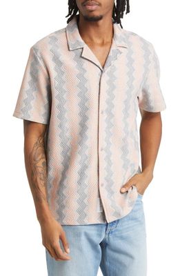 Native Youth Jacquard Camp Shirt in Pink