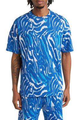 Native Youth Oversize Jacquard Jersey T-Shirt in Blue