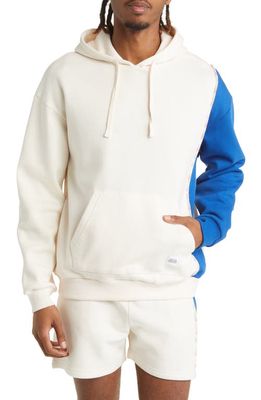 Native Youth Relaxed Fit Colorblock Cotton Blend Hoodie in Stone