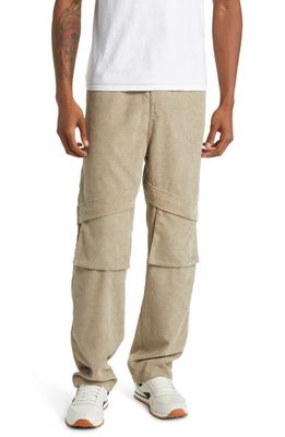 Native Youth Relaxed Fit Corduroy Cargo Pants in Khaki